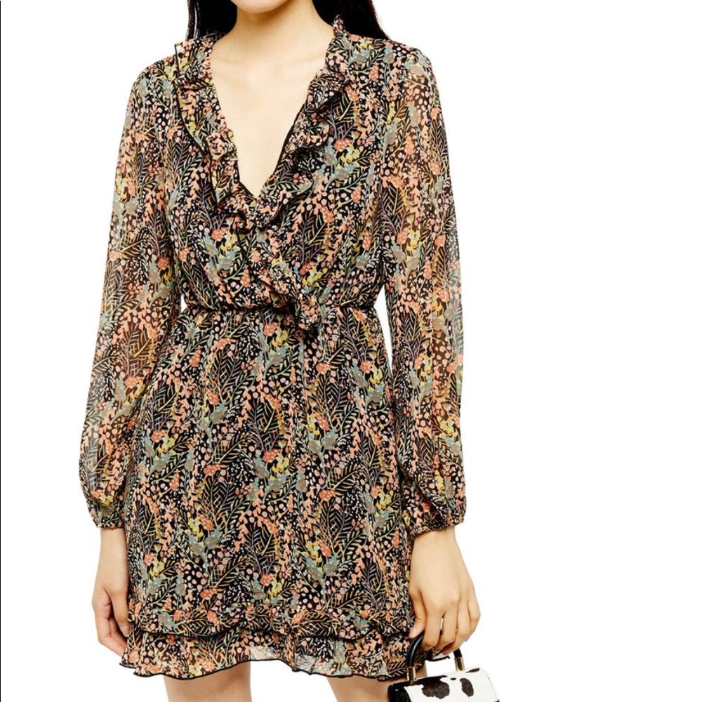 Topshop Ruffle Forest Minidress